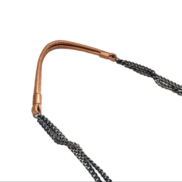 HYPE Leather Y2K Style Chain Handbag With Front Clasp Buckle Rose Gold One Size - Picture 3 of 8